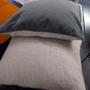 NWT Crate & Barrel Mohair/Linen Feather. Pillows